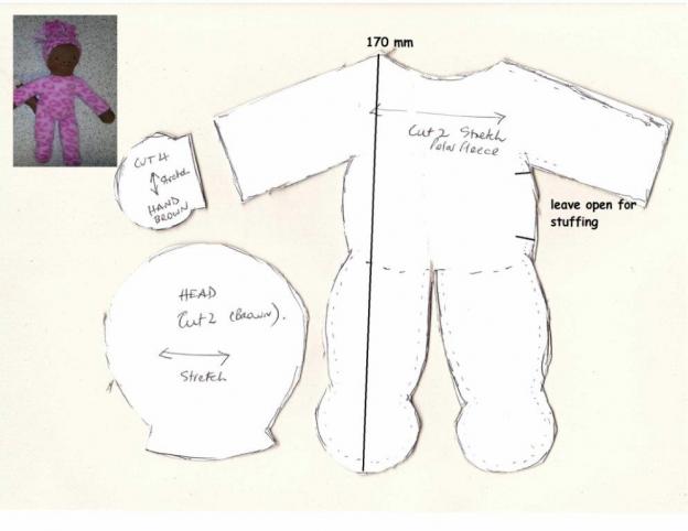 Baby doll pattern onesie with pic | Uthando Project